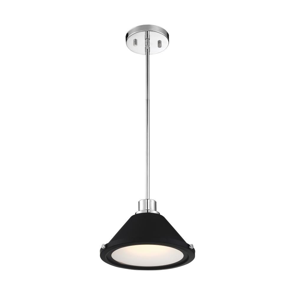 Bette - 1 Light LED Mini Pendant - Polished Nickel and Matte Black Metal Finish