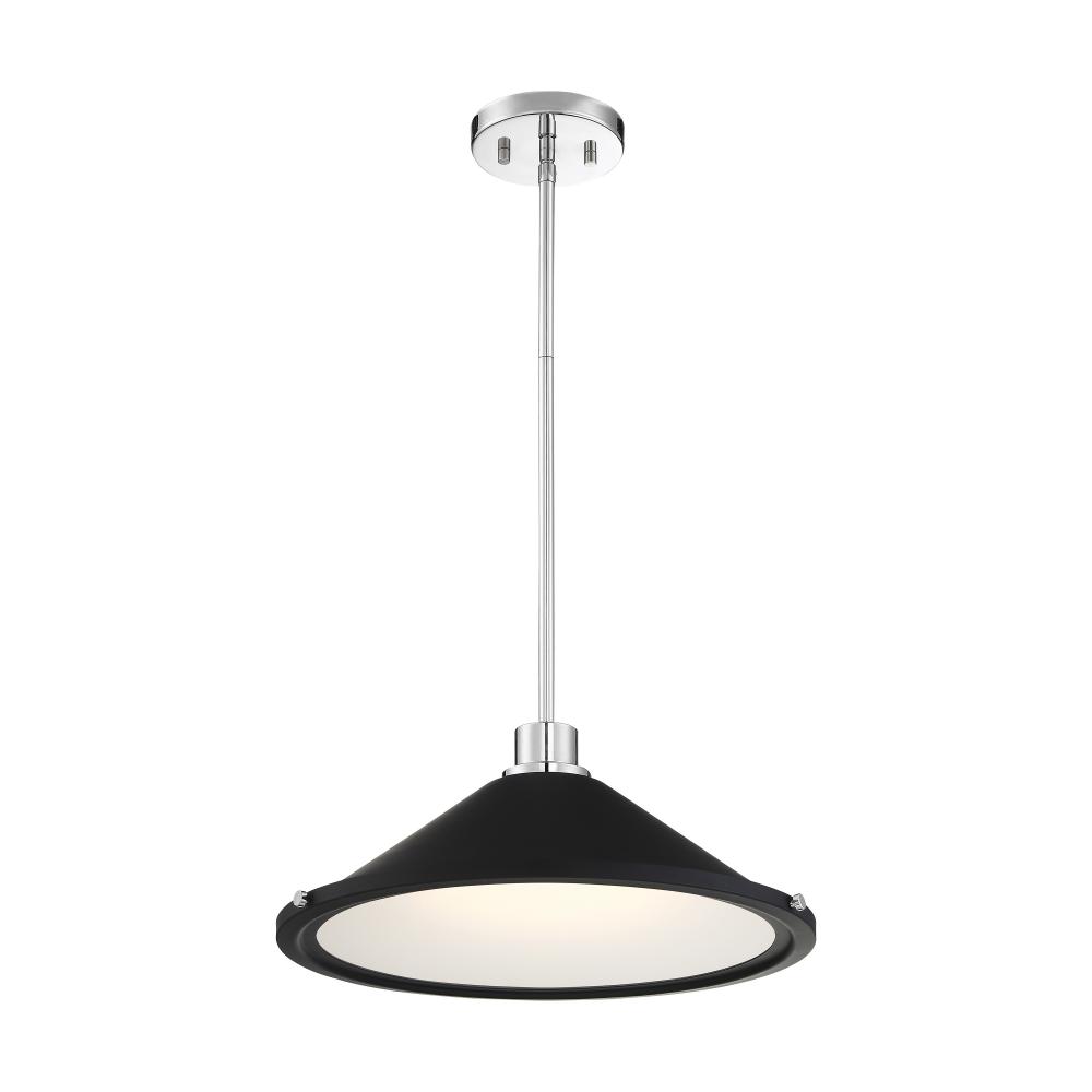 Bette - 1 Light LED Pendant - Polished Nickel and Matte Black Metal Finish