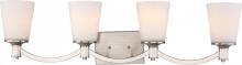 Nuvo 60/5874 - Laguna - 4 Light Vanity with White Glass - Brushed Nickel Finish