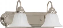 Nuvo 60/6074 - Ballerina; 2 Light; 18 in.; Vanity with Alabaster Glass Bell Shades; Color retail packaging; Brushed