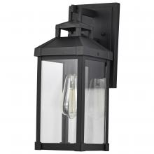 Nuvo 60/7371 - Corning; 1 Light Medium Wall Lantern; Matte Black with Clear Glass