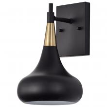 Nuvo 60/7507 - Phoenix; 1 Light; Wall Sconce; Matte Black with Burnished Brass