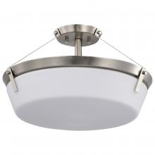 Nuvo 60/7762 - Rowen 4 Light Semi Flush; Brushed Nickel Finish; Etched White Glass