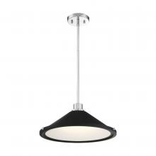 Nuvo 62/1476 - Bette - 1 Light LED Pendant - Polished Nickel and Matte Black Metal Finish