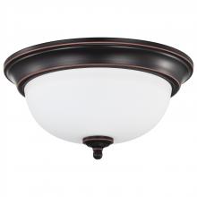 Nuvo 62/1558 - Center Lock 13 Inch LED Flush Mount; 19 Watt; 3000K; Mahogany Bronze Finish; Frosted Glass